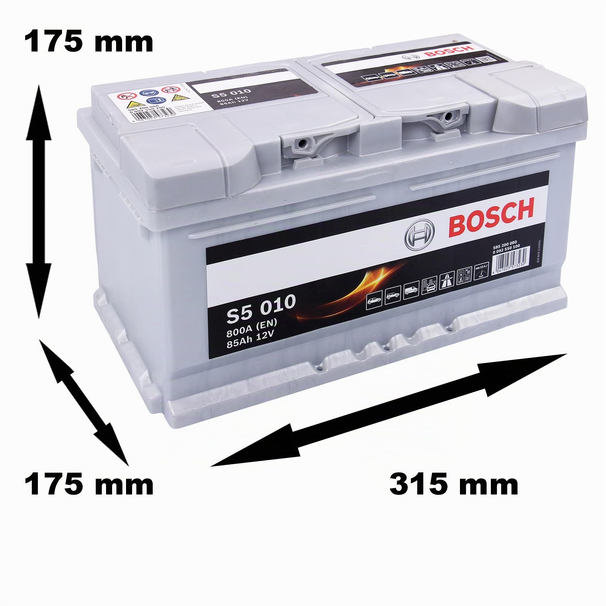 Bosch Batterie S5010 batteria auto 85 Ah 800 A piombo-acido