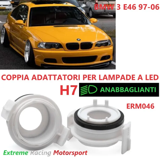 Xtreme Racing Accessori per Illuminazione LED Adattatori Portalampade a Led ERM046 BMW 3 E46 97-06 H7