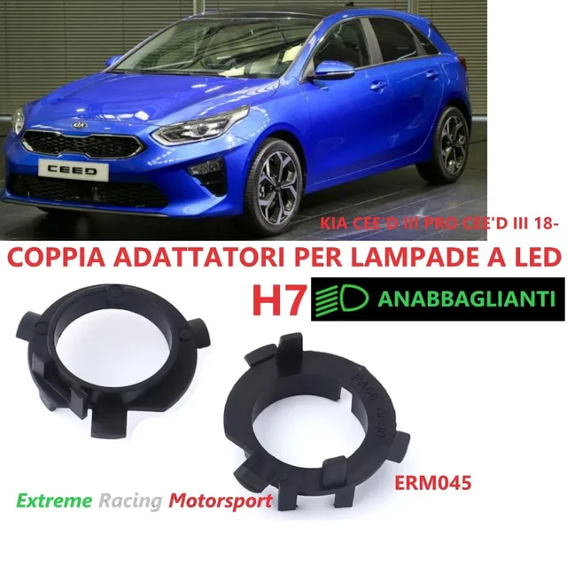 Xtreme Racing Accessori per Illuminazione LED ERM045 adattatori H7 Kia Cee’D III coppia