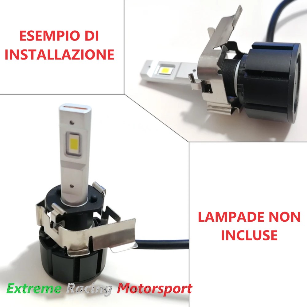Xtreme Racing Accessori per Illuminazione LED ERM028 Opel Adam adattatori H1 in acciaio 2 pezzi