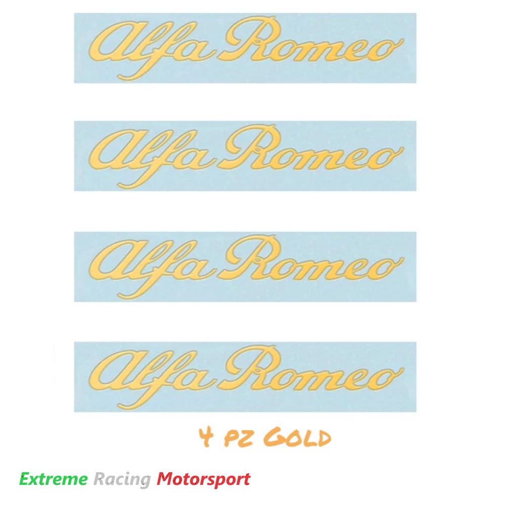 Xtreme Racing Decorazioni Auto e Adesivi Alfa Romeo adesivi alluminizzati 4 pezzi oro cromato