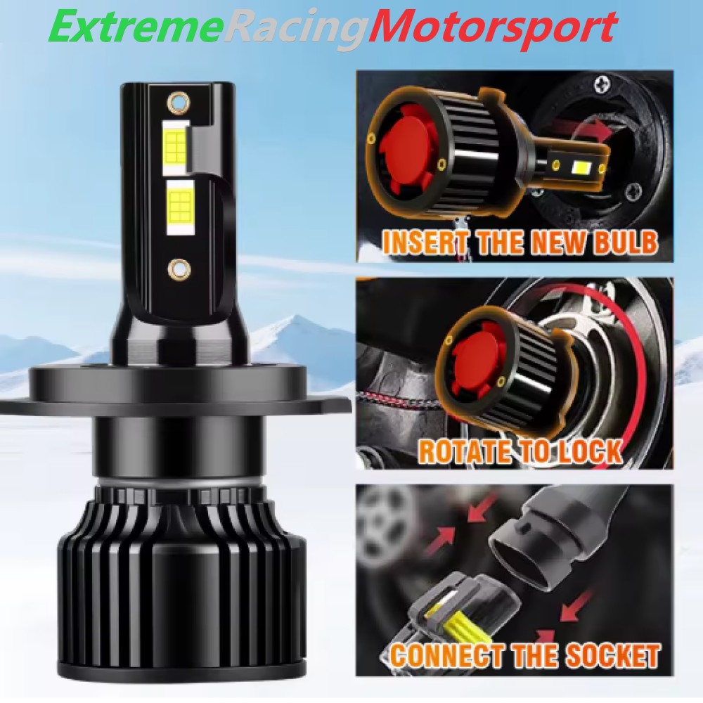 Xtreme Racing Lampadine LED ERM Black Edition H4 lampadine 6000K