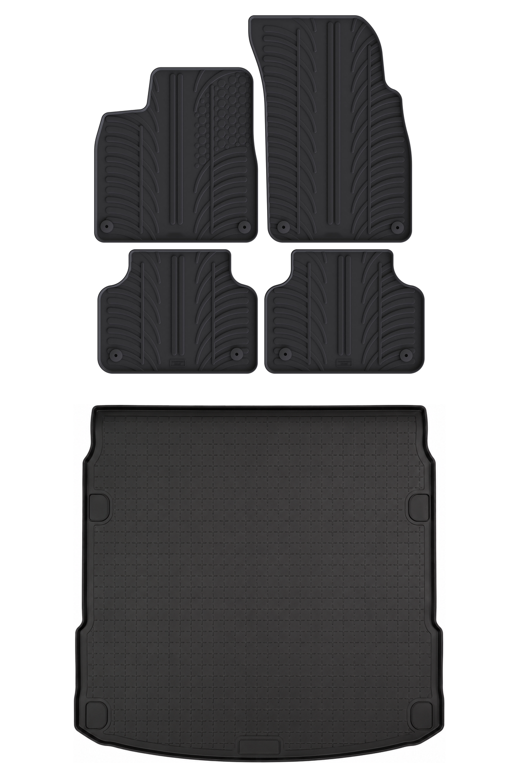 Travall Bundles Audi Q8 e-tron Rubber Boot Liner e Rubber Car Mats Bundle 2023-