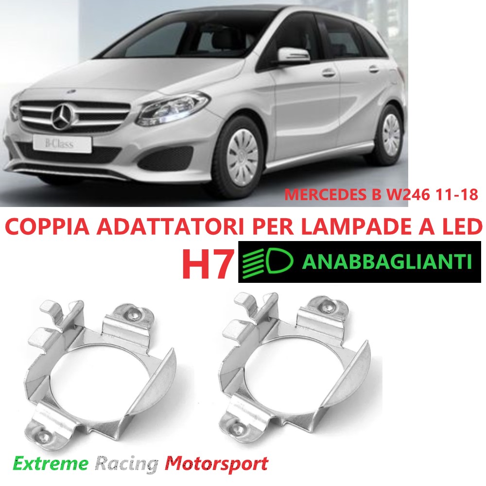 Xtreme Racing Accessori per Illuminazione LED Adattatori Portalampade ERM004 Mercedes B W246 11-18 H7 metallici 2 pezzi
