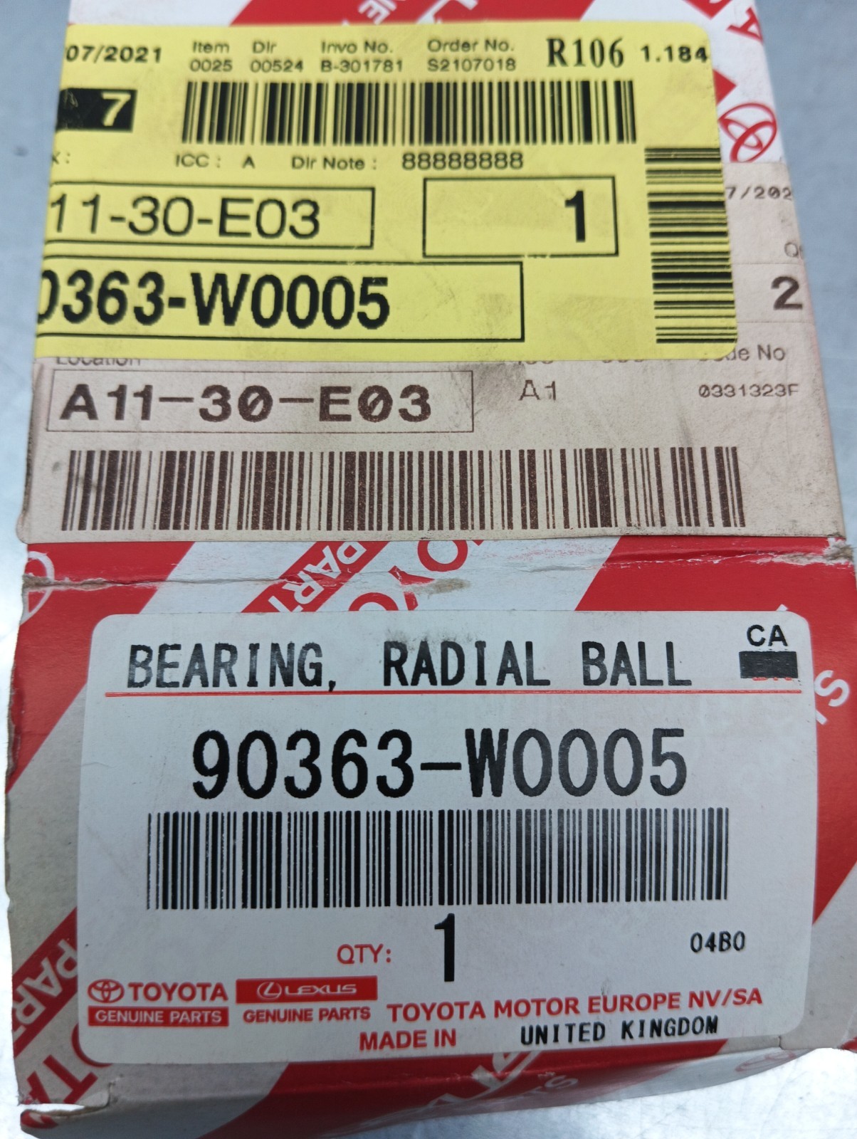 Pomili Sterzo e ammortizzatori Toyota Genuine Parts 90363-W0005 cuscinetto ruota