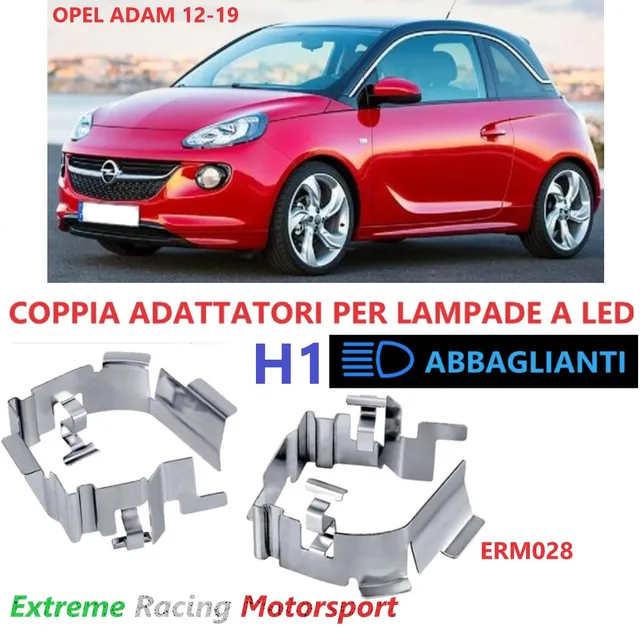 Xtreme Racing Accessori per Illuminazione LED ERM028 Opel Adam adattatori H1 in acciaio 2 pezzi