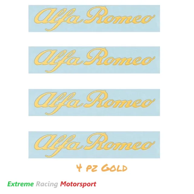 Xtreme Racing Decorazioni Auto e Adesivi Alfa Romeo adesivi alluminizzati 4 pezzi oro cromato