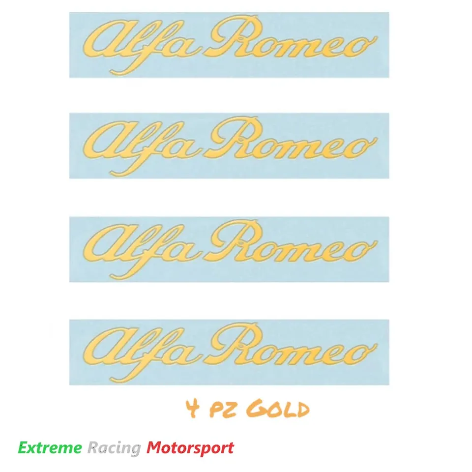 Xtreme Racing Decorazioni Auto e Adesivi Alfa Romeo adesivi alluminizzati 4 pezzi oro cromato