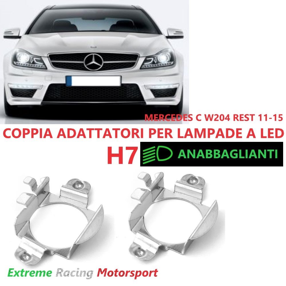 Xtreme Racing Accessori per Illuminazione LED ERM004 adattatori H7 LED Mercedes C W204 Restyling coppia