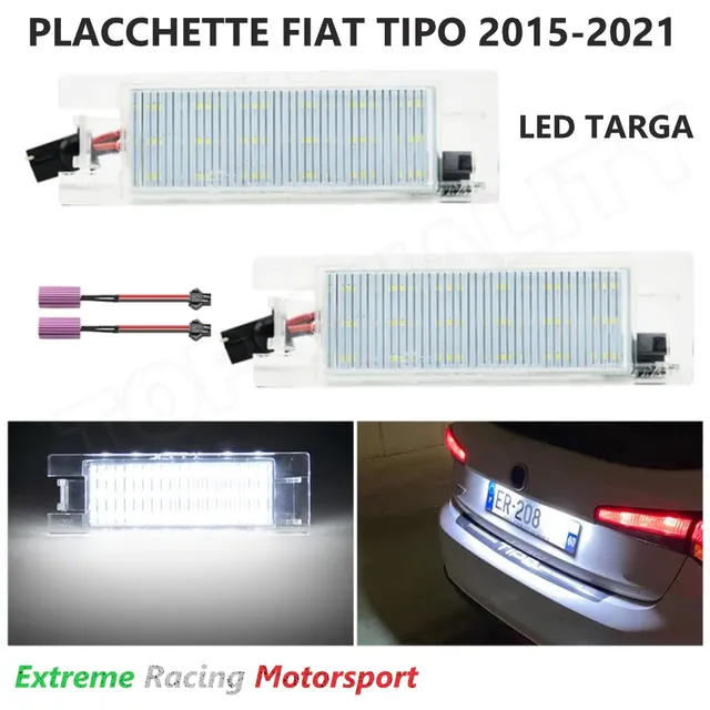 Xtreme Racing Accessori per Illuminazione LED Placchette Luci Targa a Led Fiat Tipo II 15-21 luci targa bianche