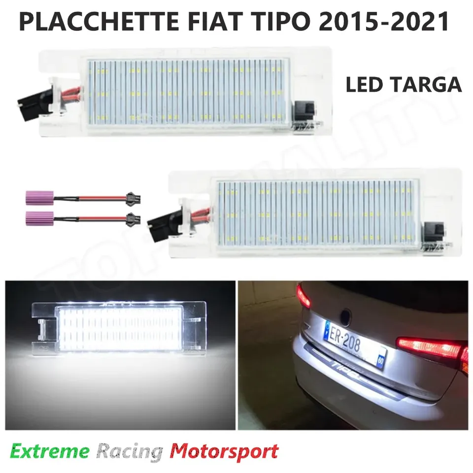 Xtreme Racing Accessori per Illuminazione LED Placchette Luci Targa a Led Fiat Tipo II 15-21 luci targa bianche