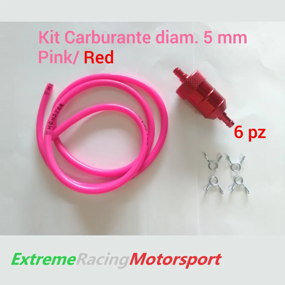 Xtreme Racing Kit tubo siliconico carburante 5x7 mm Pink/Rosso 1 m