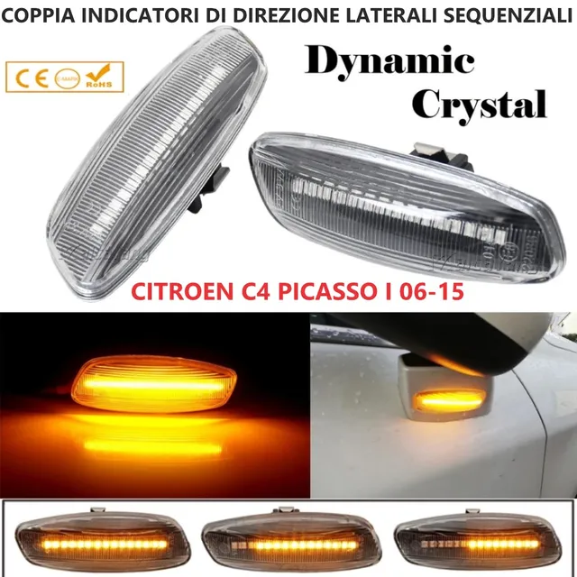Xtreme Racing Indicatori di Direzione LED Citroen C4 Picasso I 06-15 coppia fumé