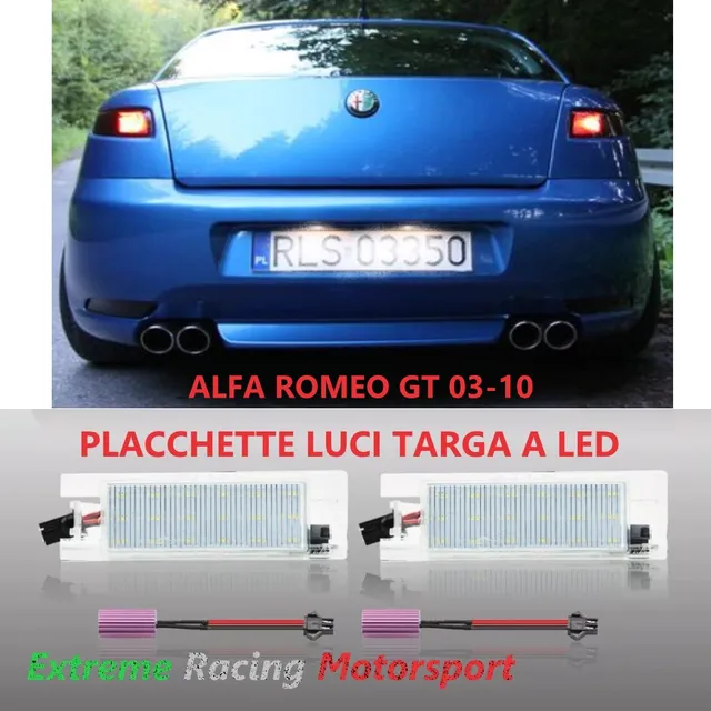 Xtreme Racing Accessori per Illuminazione LED Alfa Romeo GT 03-10 placchette luci targa coppia