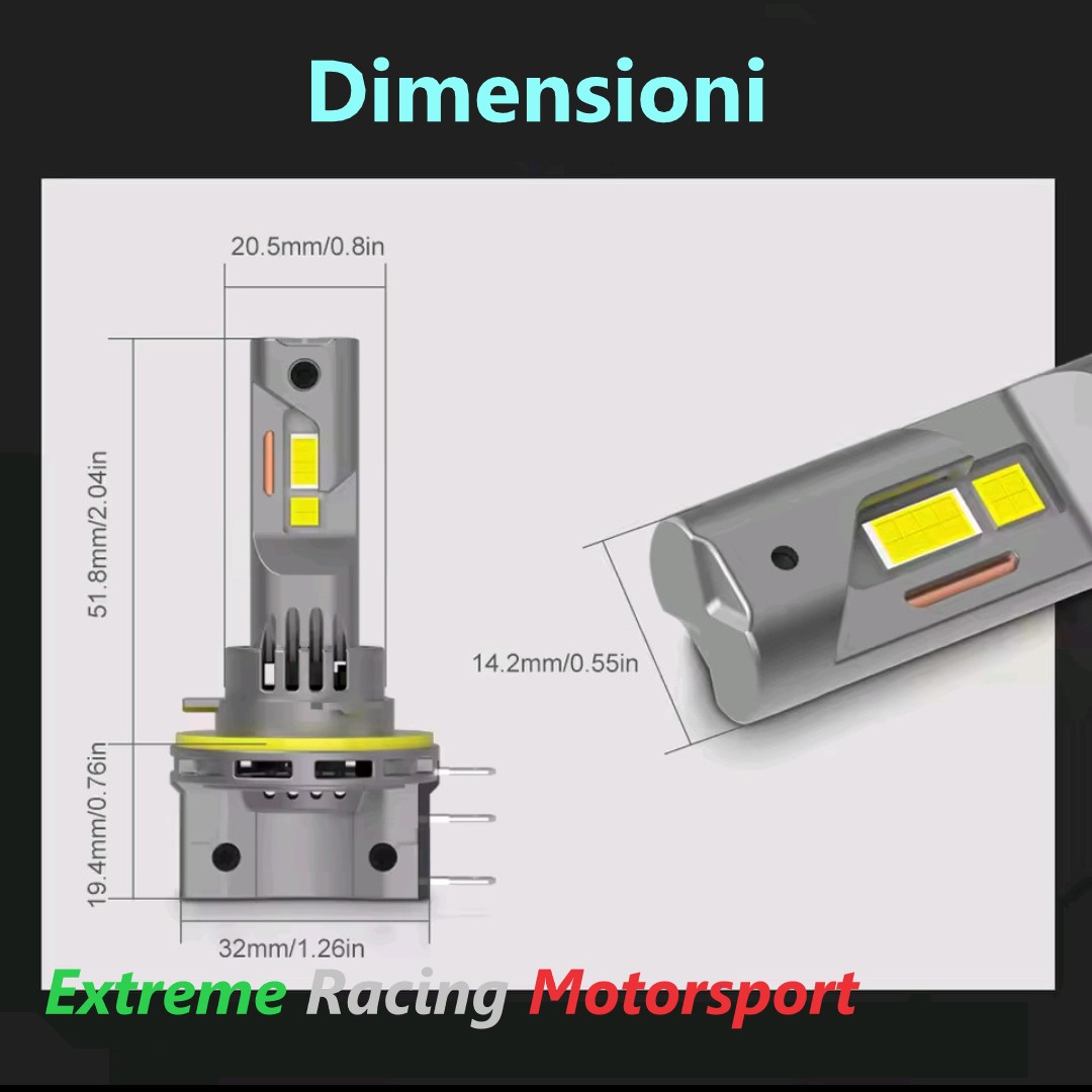 Xtreme Racing Lampadine LED Lampade Led DRL H15 Evo lampadine LED 6500K 24000 lumen CANBUS