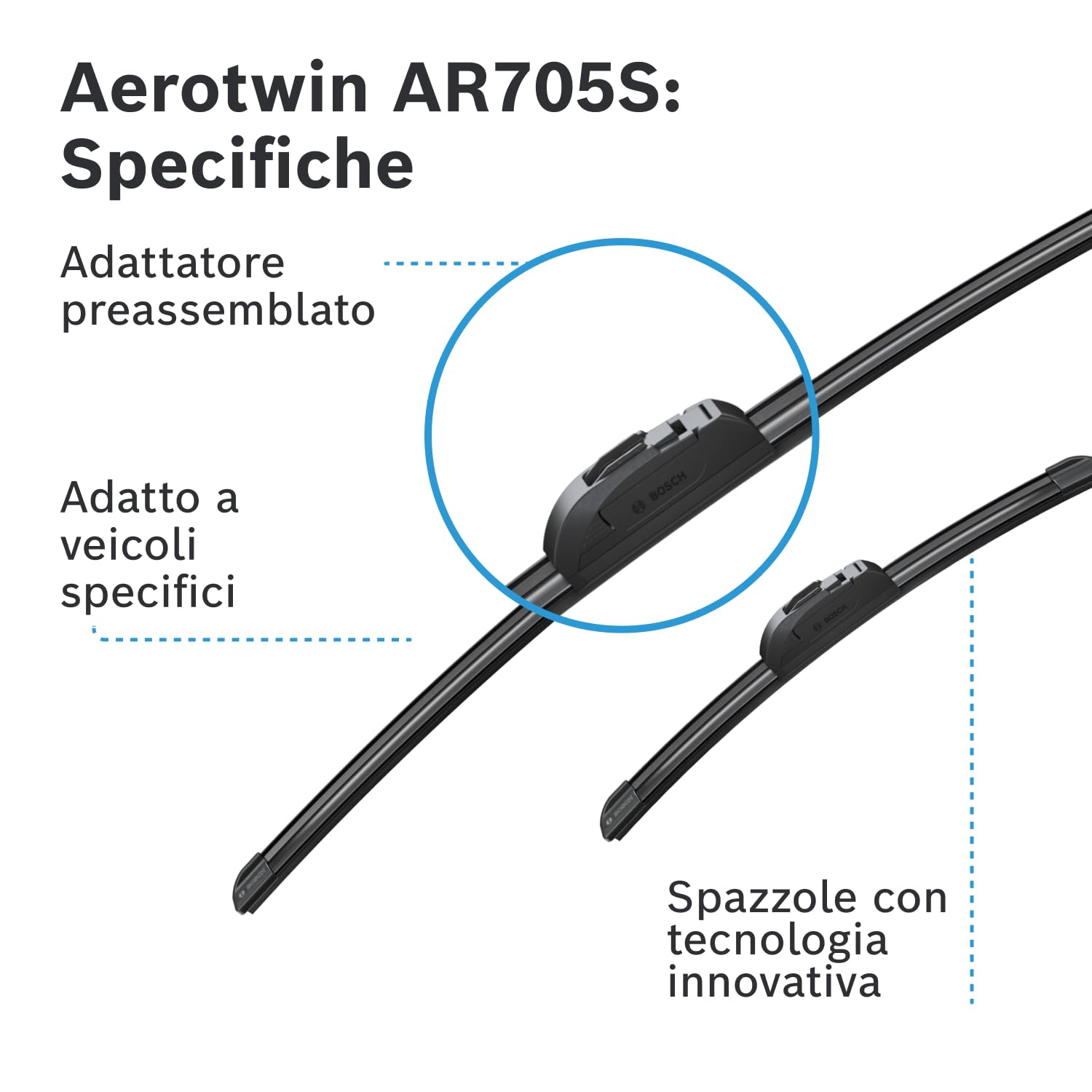 Bosch Spazzole tergicristallo Aerotwin Retrofit AR705S tergicristalli anteriori 2 pezzi