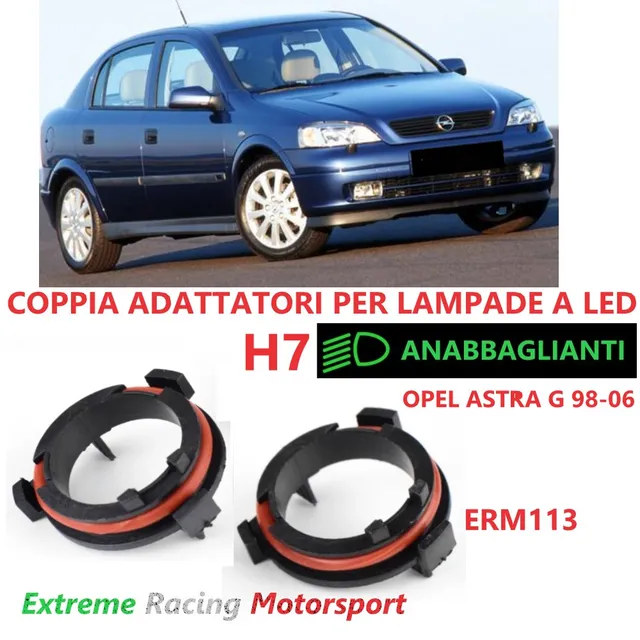 Xtreme Racing Accessori per Illuminazione LED ERM113 Opel Astra G 98-06 adattatori H7 LED coppia