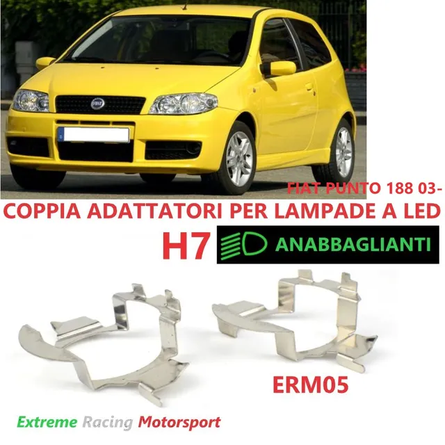 Xtreme Racing Accessori per Illuminazione LED ERM005 Fiat Punto 188 03- adattatori H7 metallo