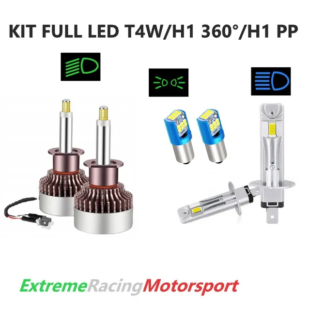 Xtreme Racing Kit Illuminazione LED T4W/H1 360°/H1 PP kit lampade full LED 12 V 6000 K