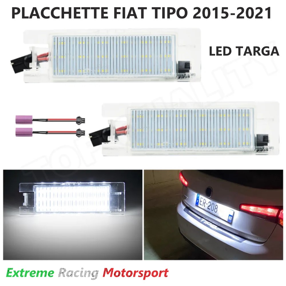 Xtreme Racing Accessori per Illuminazione LED Placchette Luci Targa a Led Fiat Tipo II 15-21 luci targa bianche