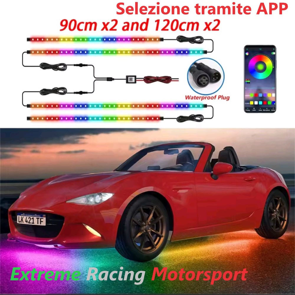 Xtreme Racing Kit Illuminazione LED Undercar Multicolor Infrared APP Control 250 LED IP67