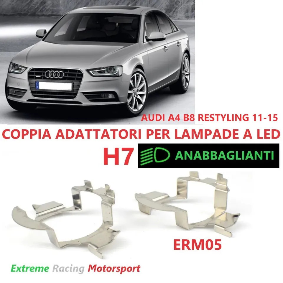 Xtreme Racing Accessori per Illuminazione LED ERM005 adattatori portalampada H7 Audi A4 B8 Restyling