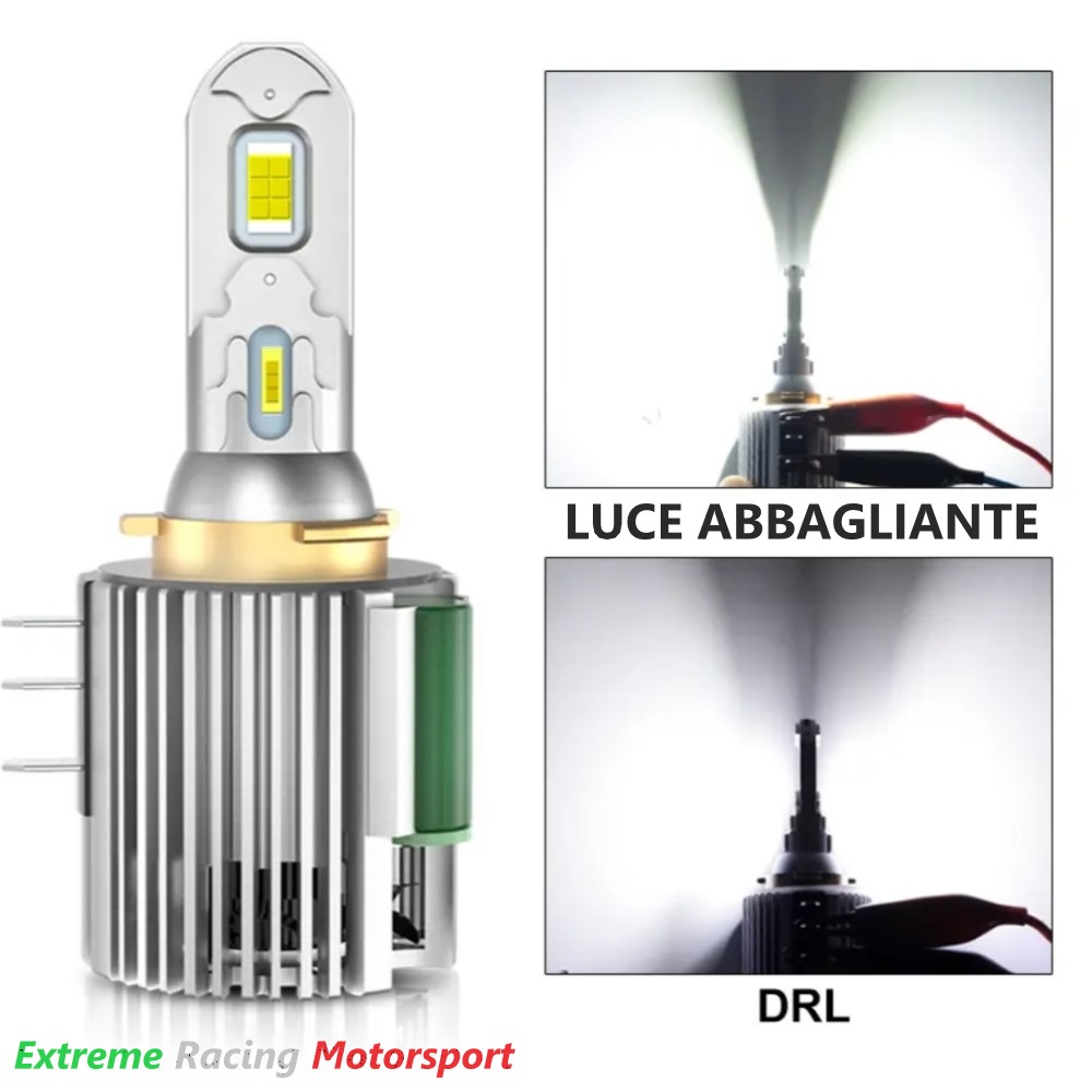 Xtreme Racing Lampadine LED DRL Typ 2 H15 lampadine coppia 6500K 22000 lm