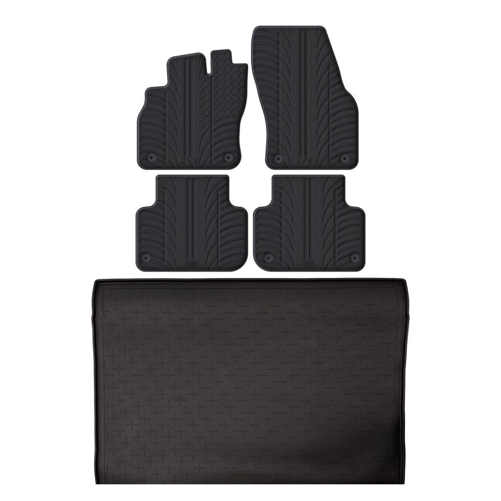 Travall Bundles Audi Q3 Rubber Boot Liner and Rubber Car Mats kit gomma