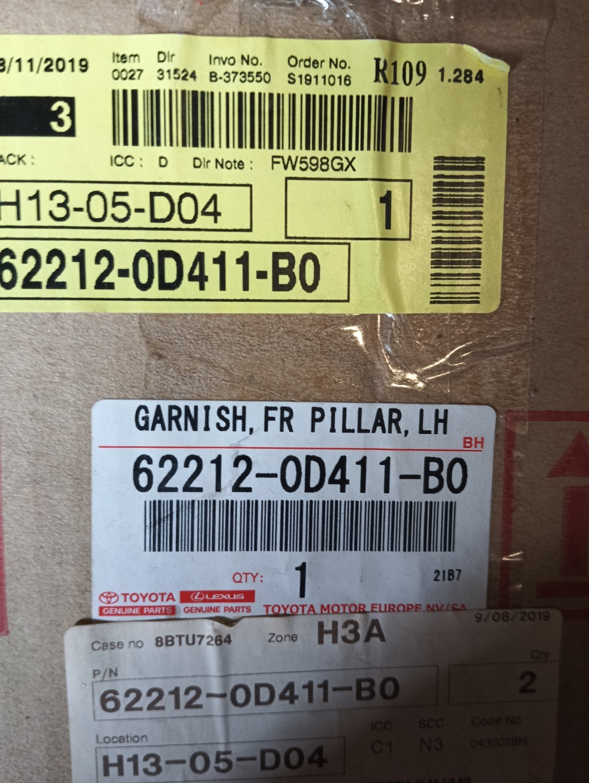 Pomili Rivestimenti interni Toyota Yaris III rivestimento montante A sinistro