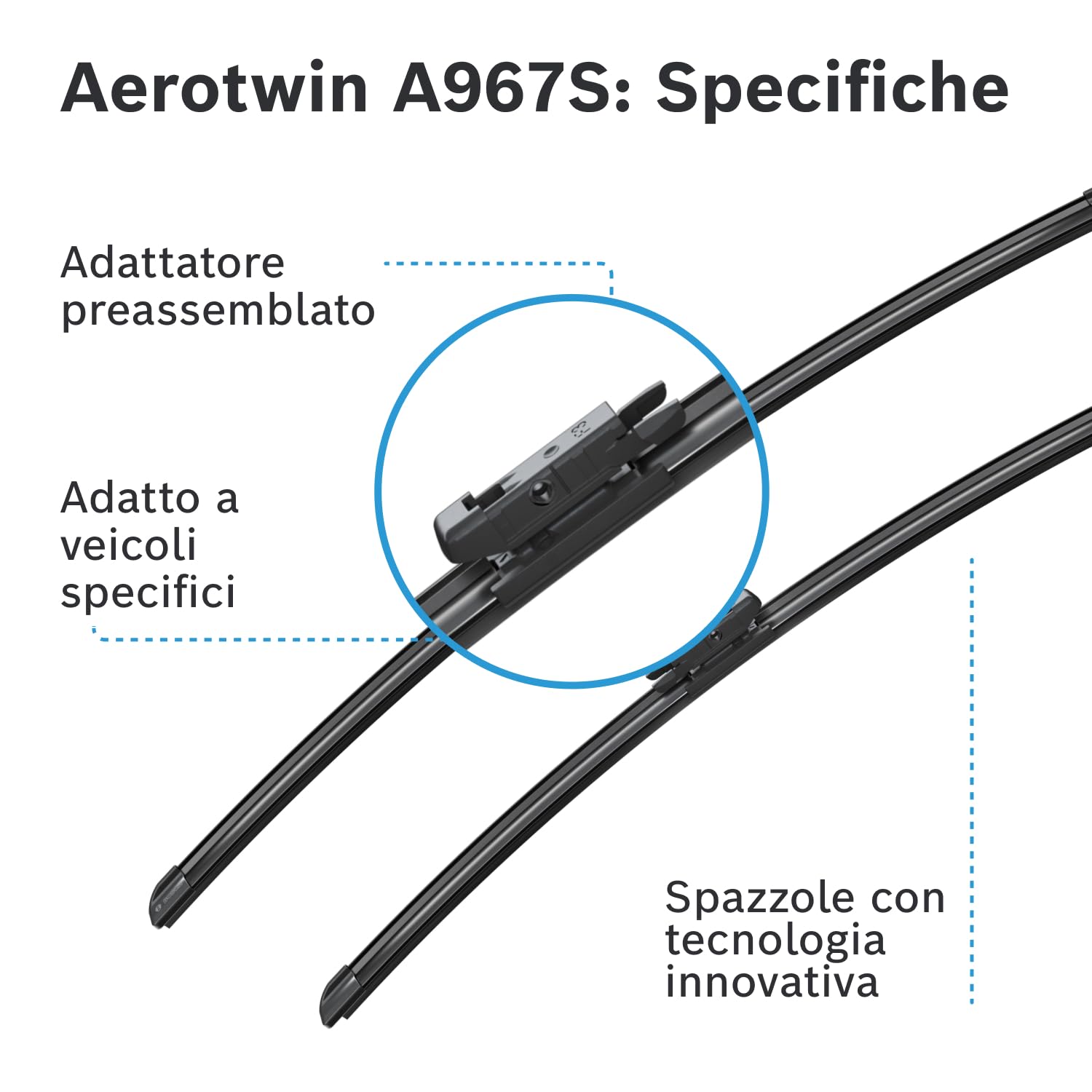 Bosch HCP Spazzole tergicristallo Aerotwin A967S 2 pezzi 650/575 mm