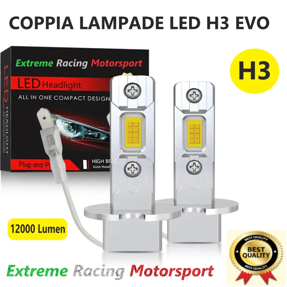 Xtreme Racing Lampadine LED ERM EVO CPS 3570 H3 bianche 6000K coppia