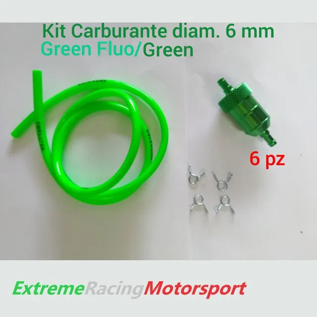 Xtreme Racing Impianto Carburante tubo benzina 5×7 mm verde 1 m con filtro