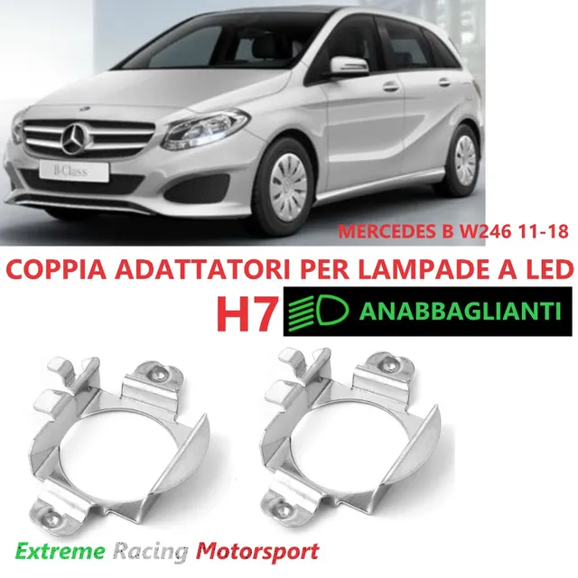 Xtreme Racing Accessori per Illuminazione LED Adattatori Portalampade ERM004 Mercedes B W246 11-18 H7 metallici 2 pezzi