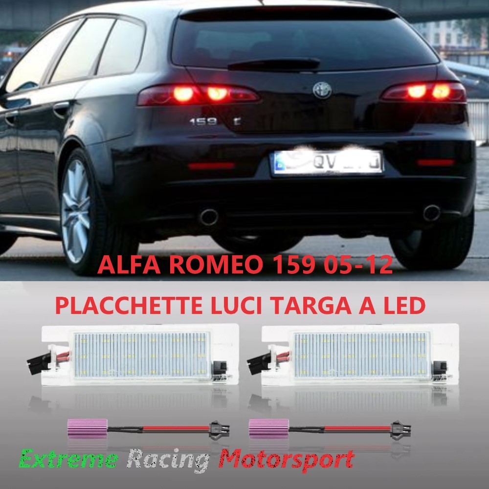 Xtreme Racing Accessori per Illuminazione LED Placchette Luci Targa a Led Alfa Romeo 159 05-11 coppia bianche