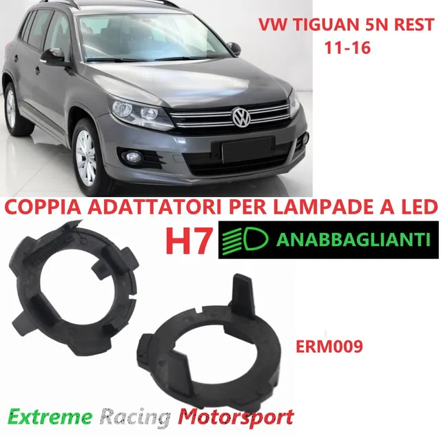 Xtreme Racing Accessori per Illuminazione LED ERM009 VW Tiguan 5N Restyling 11-16 adattatori H7 coppia Plug&Play