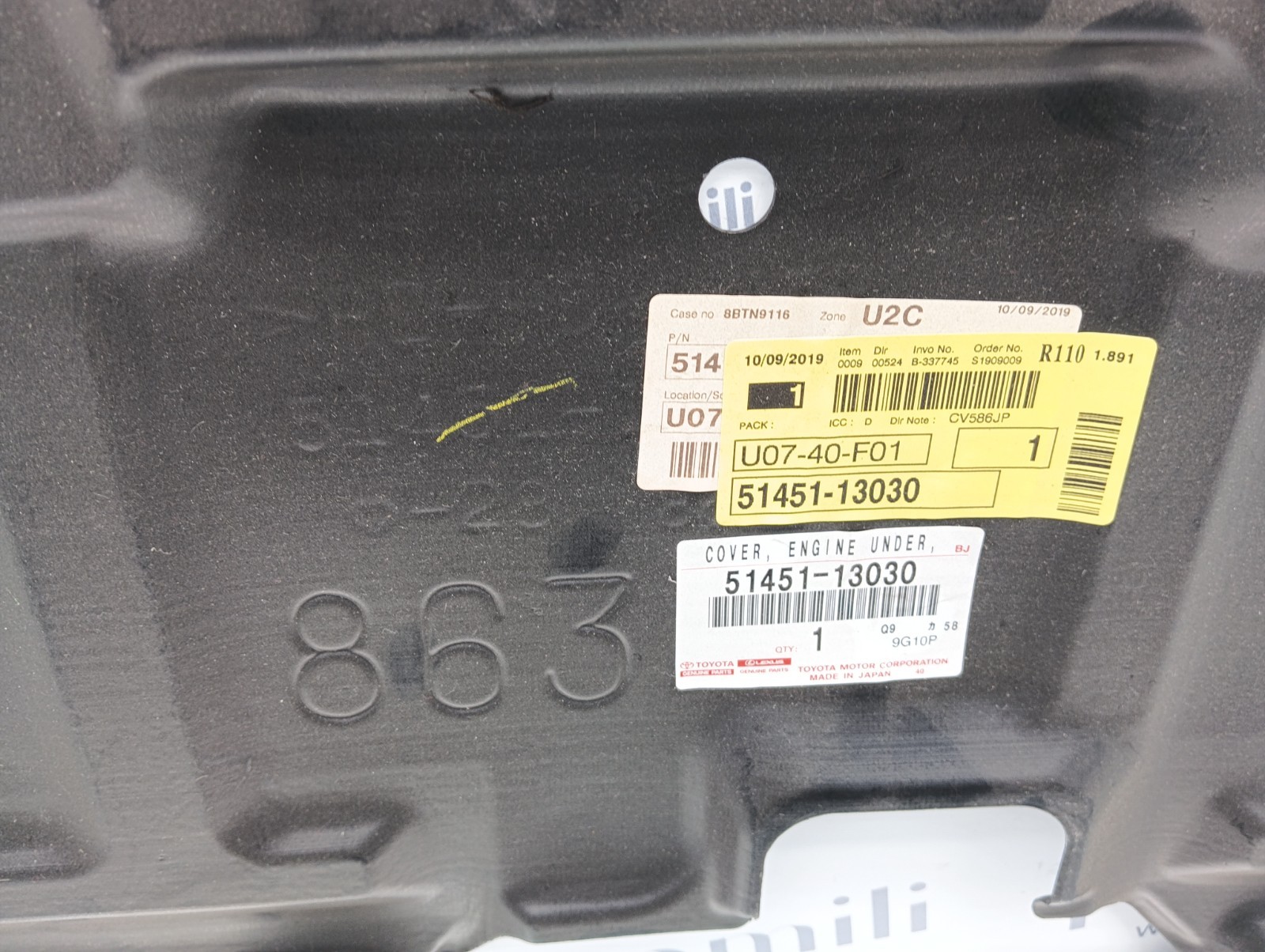 Pomili Lamierati esterni Toyota Corolla copertura sottoscocca 51451-13030