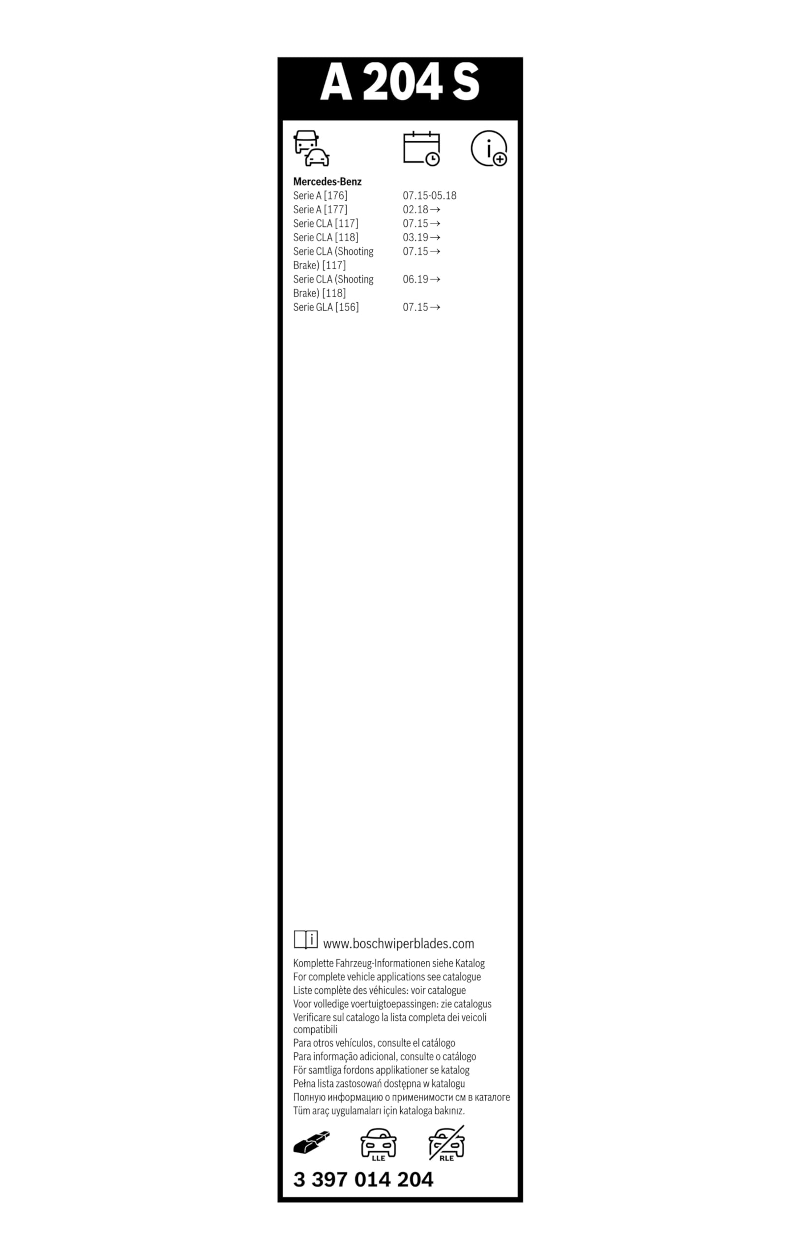 Bosch HCP Spazzole tergicristallo A204S 1 pezzo