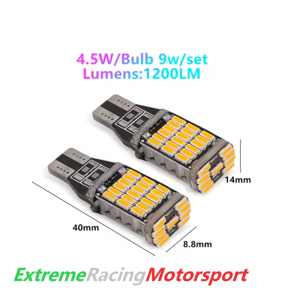 Xtreme Racing Lampadine LED ERM T15 W16W 45 SMD arancioni coppia Canbus
