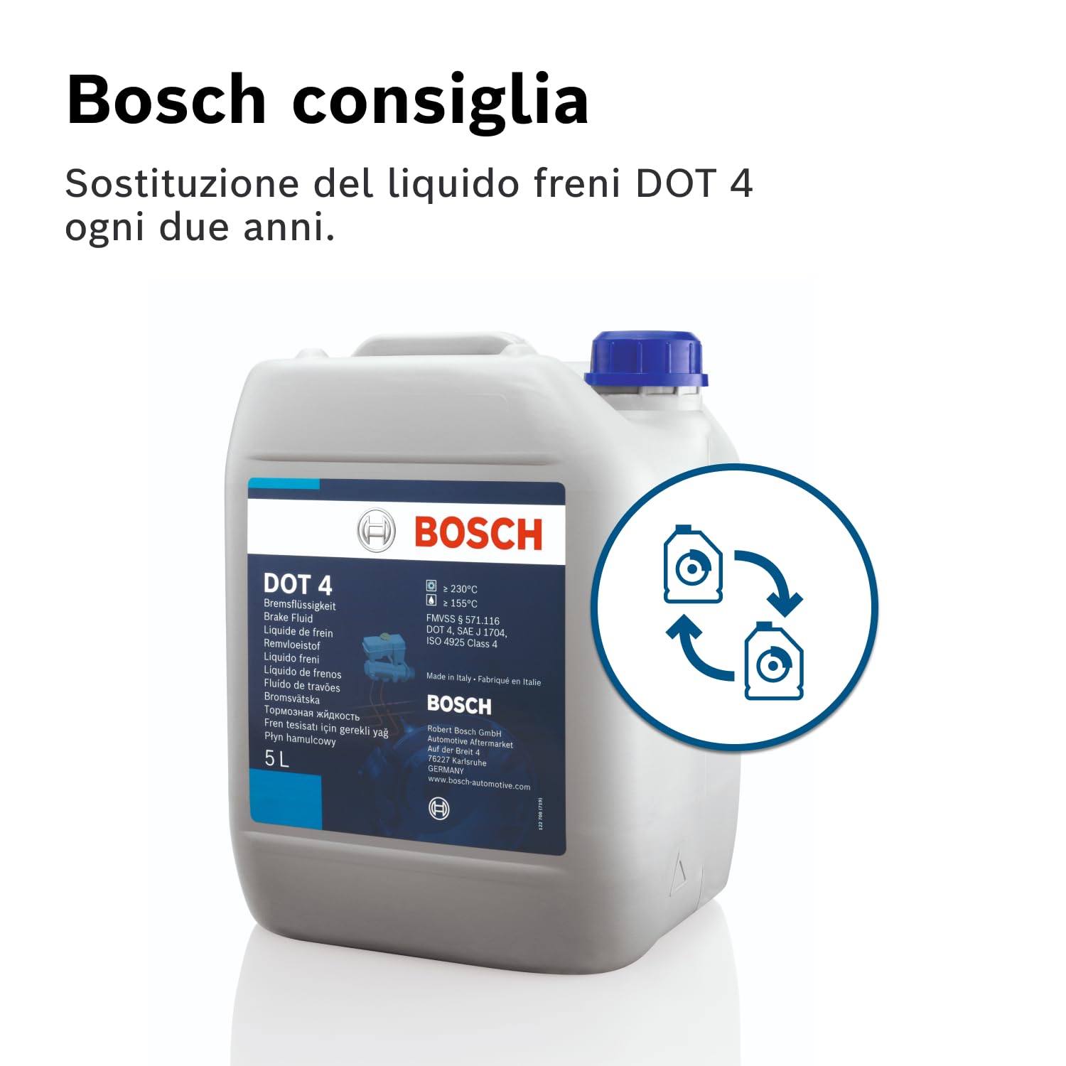 Bosch HCP Sistema frenante liquido freni DOT 4 5 L per ABS