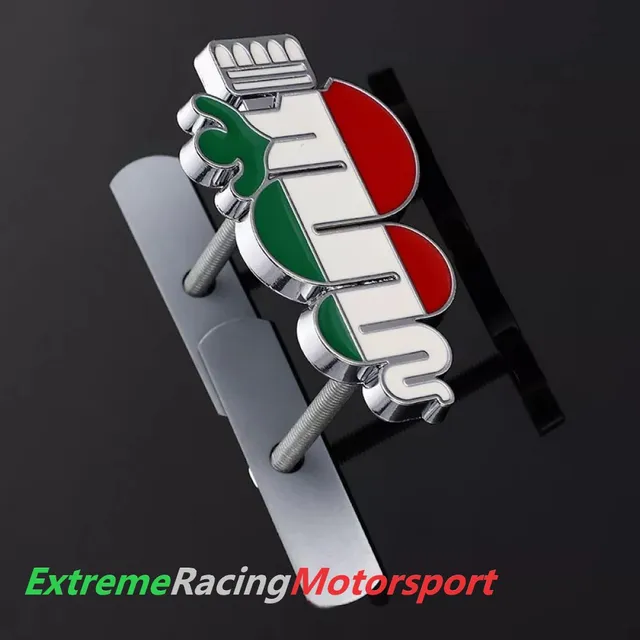 Xtreme Racing Decorazioni Auto stemma Biscione tricolore in metallo cromato 9×4,6 cm