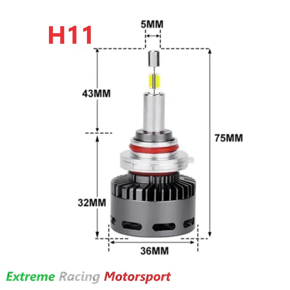 Xtreme Racing Kit Illuminazione LED H11 360° 40 Klm H15 Full LED