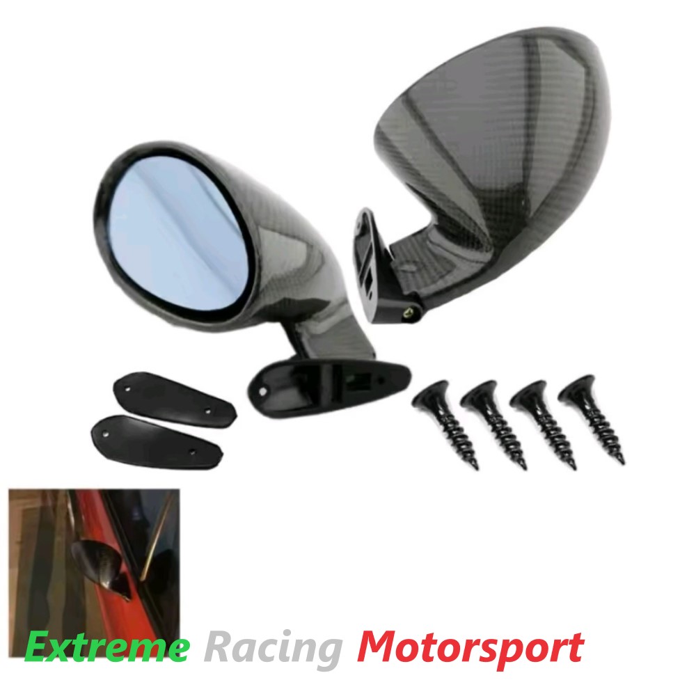 Xtreme Racing Decorazioni Auto e Adesivi Specchietti ERM Racing Universali Carbon Look specchietti coppia lucida