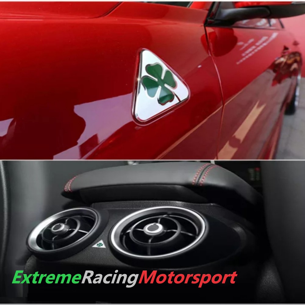 Xtreme Racing Decorazioni Auto e Adesivi Set 3 Stemmi Alluminizzati Quadrifoglio Verde