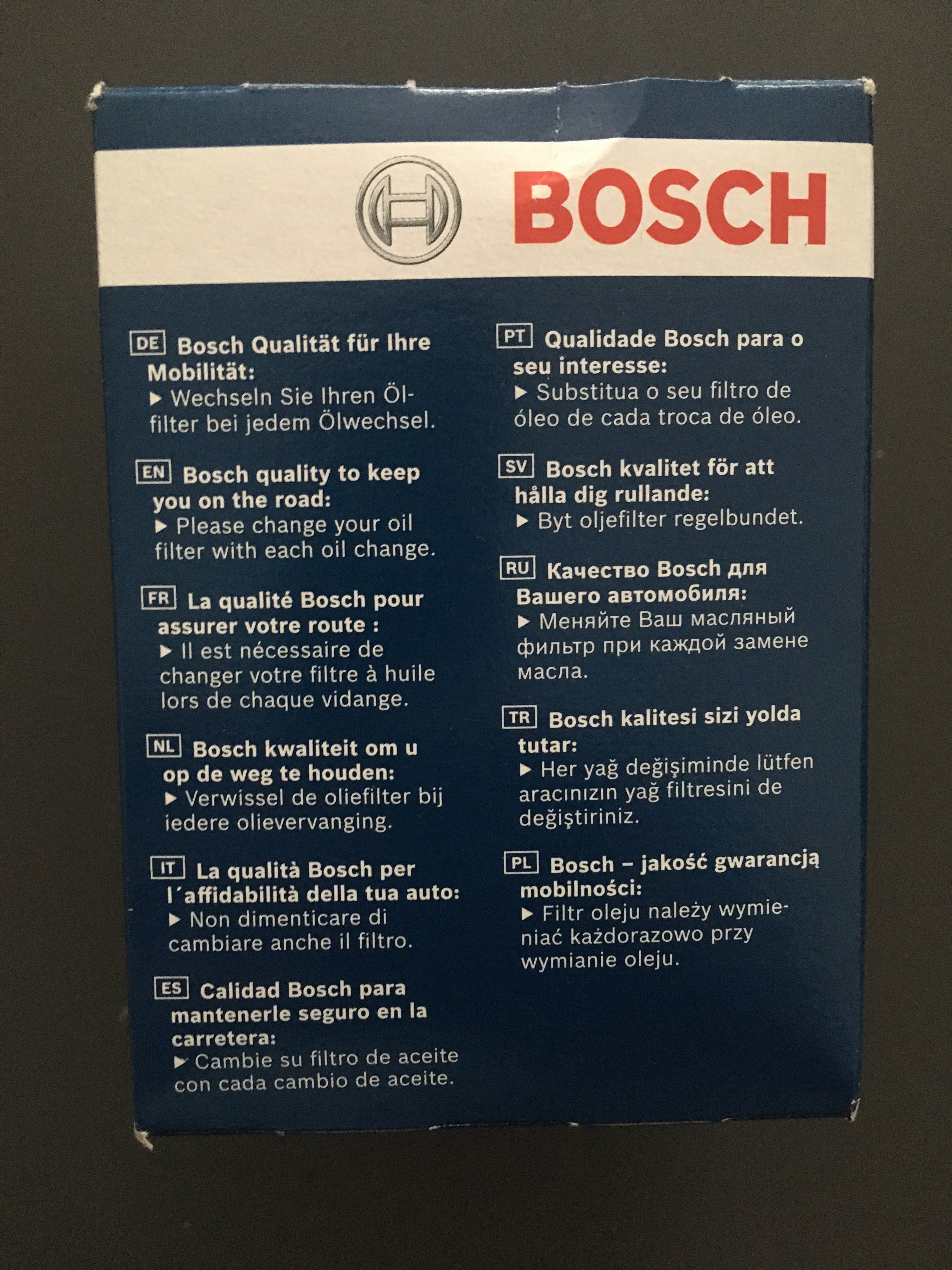 Bosch Filtri P9238 filtro olio motore resistente alla corrosione
