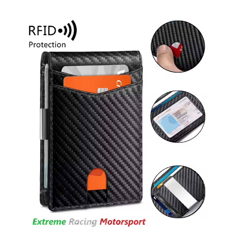 Xtreme Racing Portafogli e Articoli in Ecopelle portafoglio Carbon Look con protezione RFID
