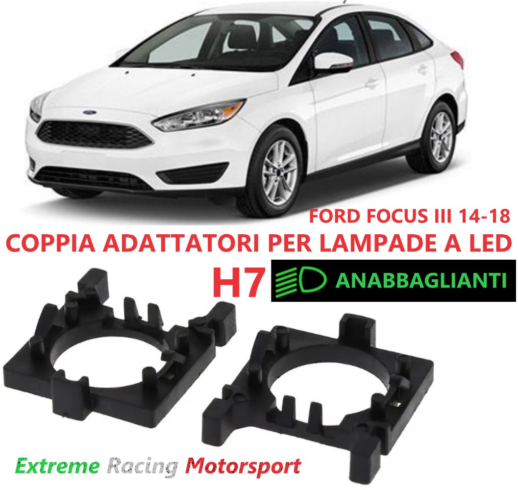Xtreme Racing Accessori per Illuminazione LED ERM013 adattatori H7 Ford Focus III 2014-2018 ABS coppia