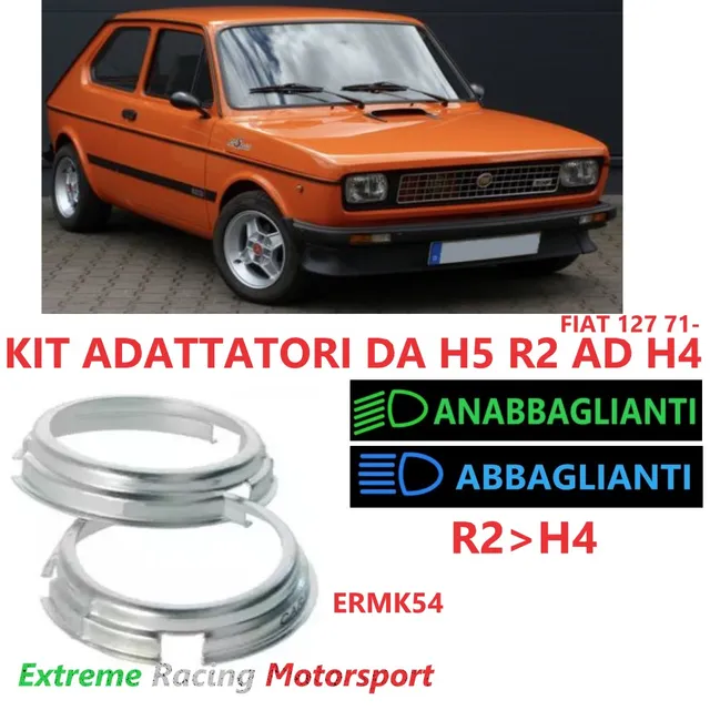 Xtreme Racing Accessori per Illuminazione LED ERMK54 Fiat 127 71- adattatori H5 H4