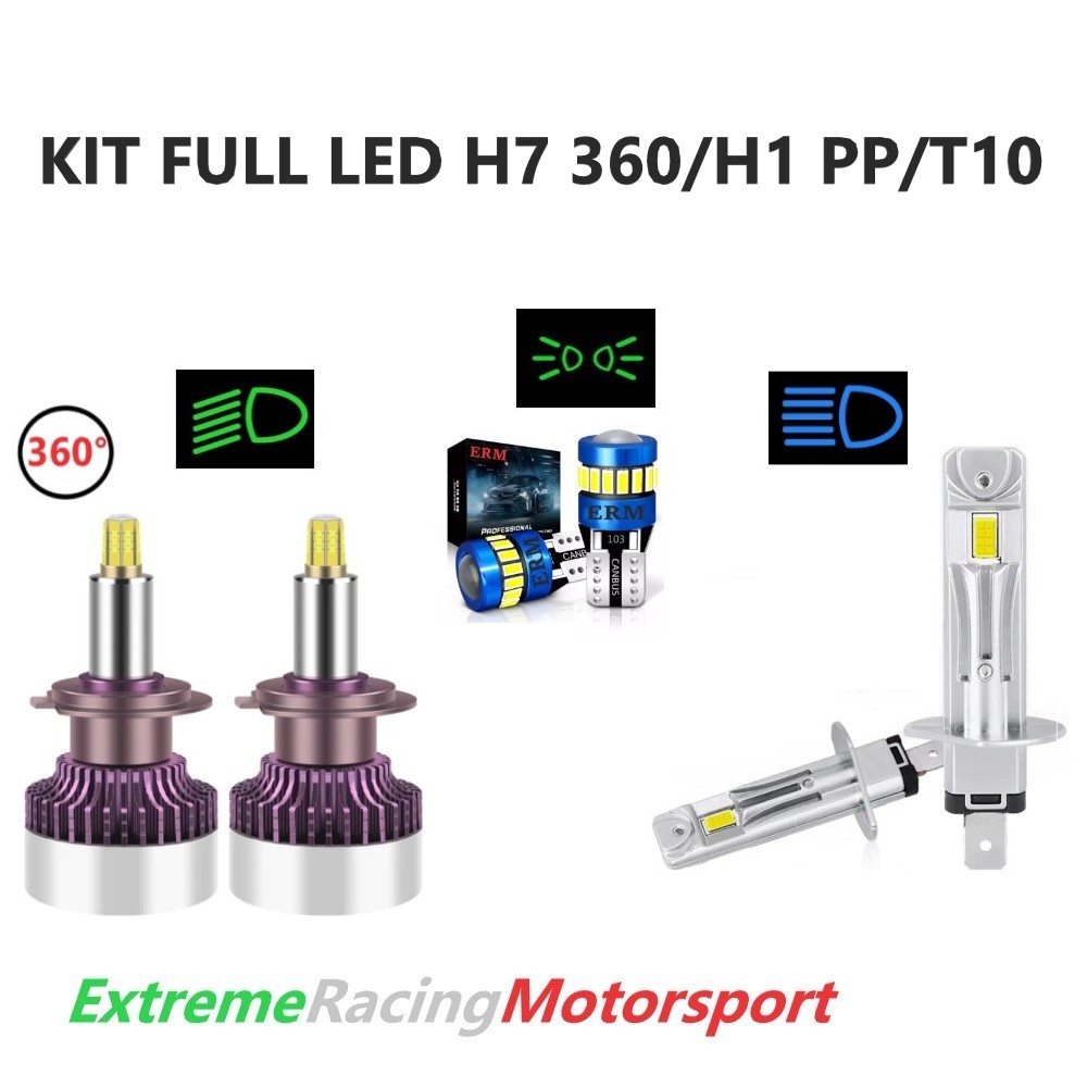 Xtreme Racing Kit Illuminazione LED FULL LED T10/H7 360° 25K/H1 PP bianco 6000 K