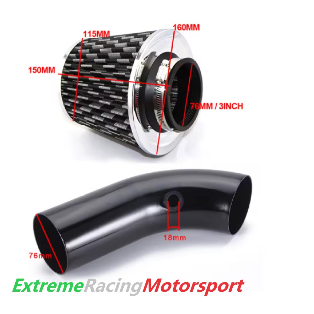 Xtreme Racing Filtri Aria Kit Filtro Aria Aspirazione Diretta filtro cono cotone nero