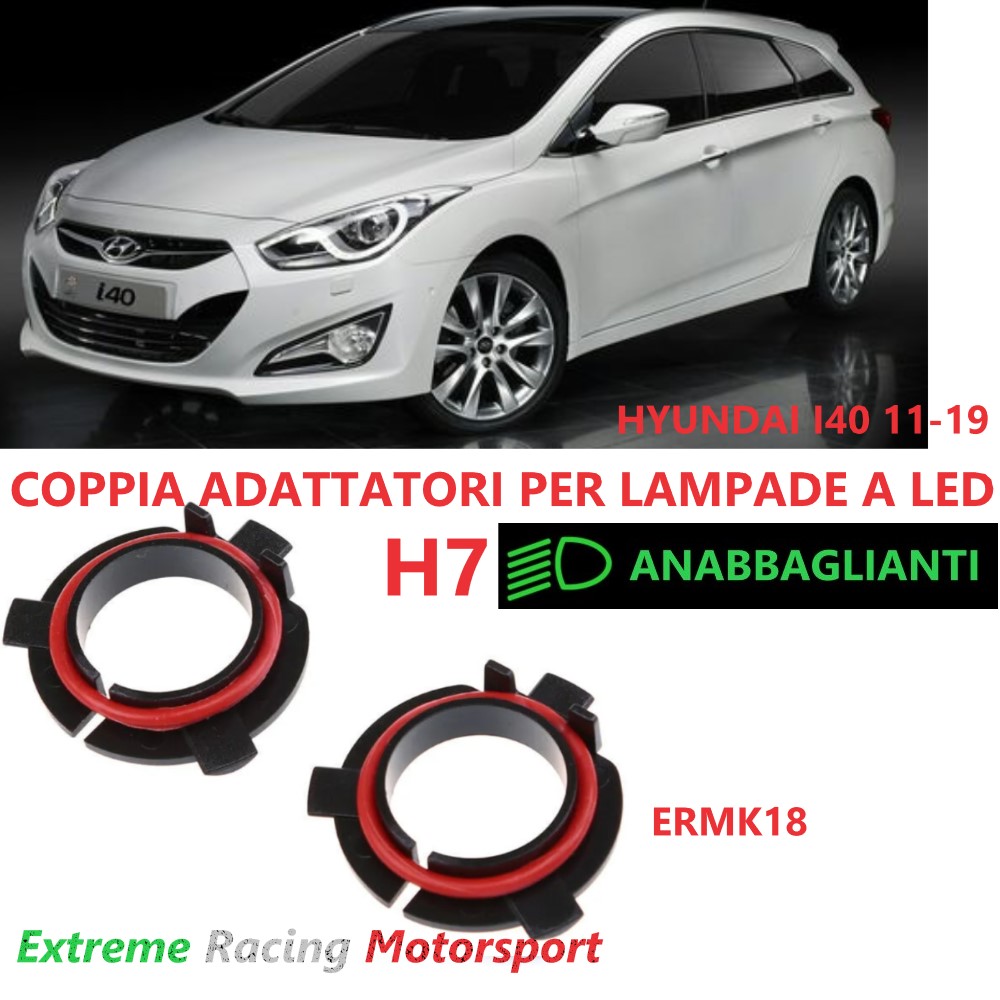 Xtreme Racing Accessori per Illuminazione LED ERMK18 adattatori H7 Hyundai i40 2 pezzi
